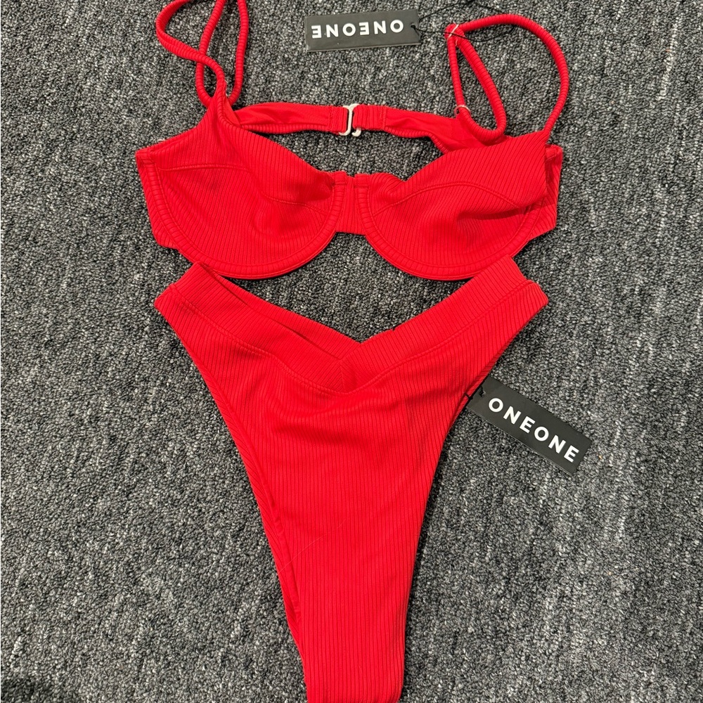One One Red Bikini Set NWT